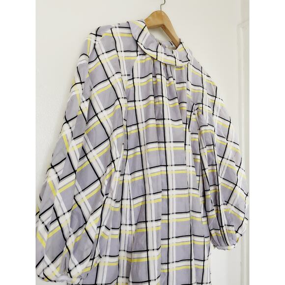 STINE GOYA NWT Samantha Plaid Cotton Silk Mini Dress in Lilac Size 2/4 - Picture 6 of 14